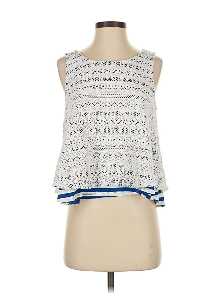 Pre-owned Anthropologie Sleeveless Blouse In White