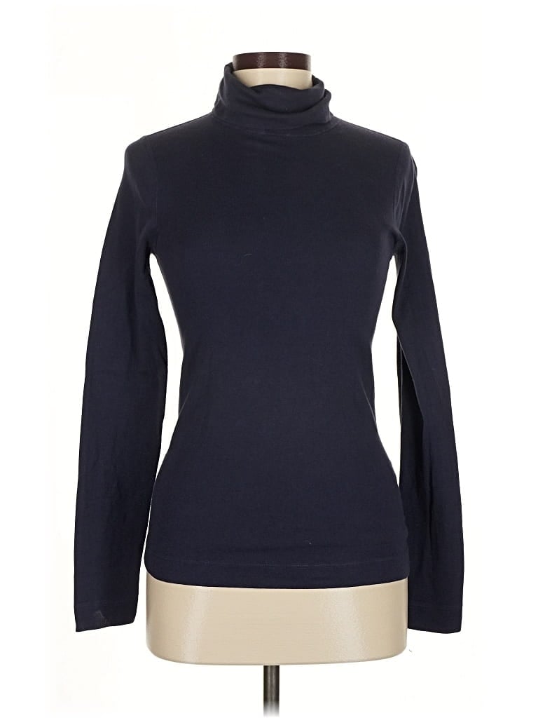 Pre-owned Three Dots Turtleneck Sweater In Blue