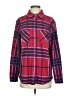 Member's Mark Plaid Burgundy Pink Long Sleeve Blouse Size S - photo 1