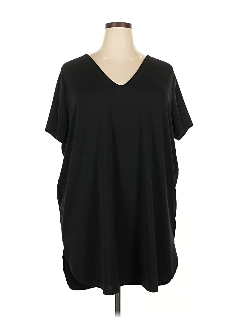 Pre-owned H&m Short Sleeve Top Black V Neck Tops