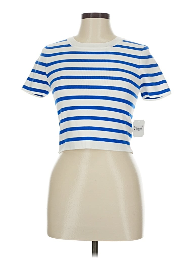 Pre-owned Altar'd State Short Sleeve Turtleneck In Blue