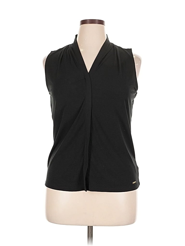 Pre-owned Tahari Sleeveless Blouse In Black