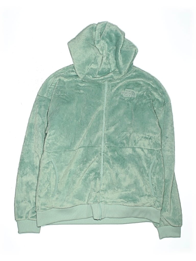 Pre-owned The North Face Kids' Zip Up Hoodie In Green