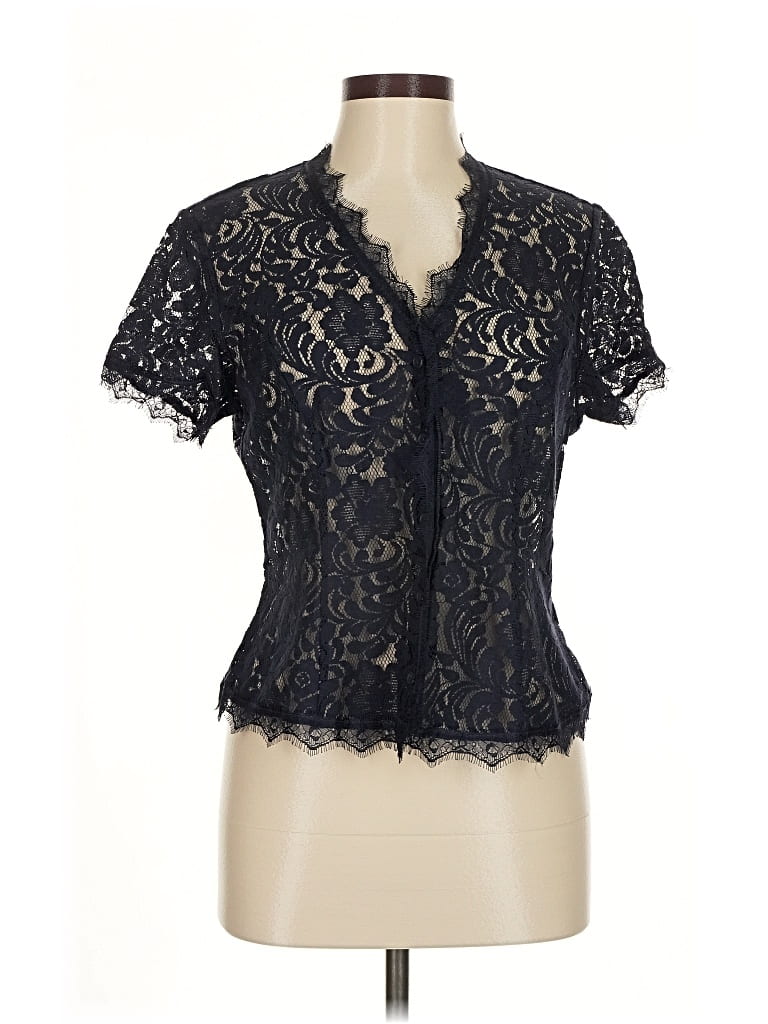 Pre-owned Cabi Short Sleeve Blouse In Black