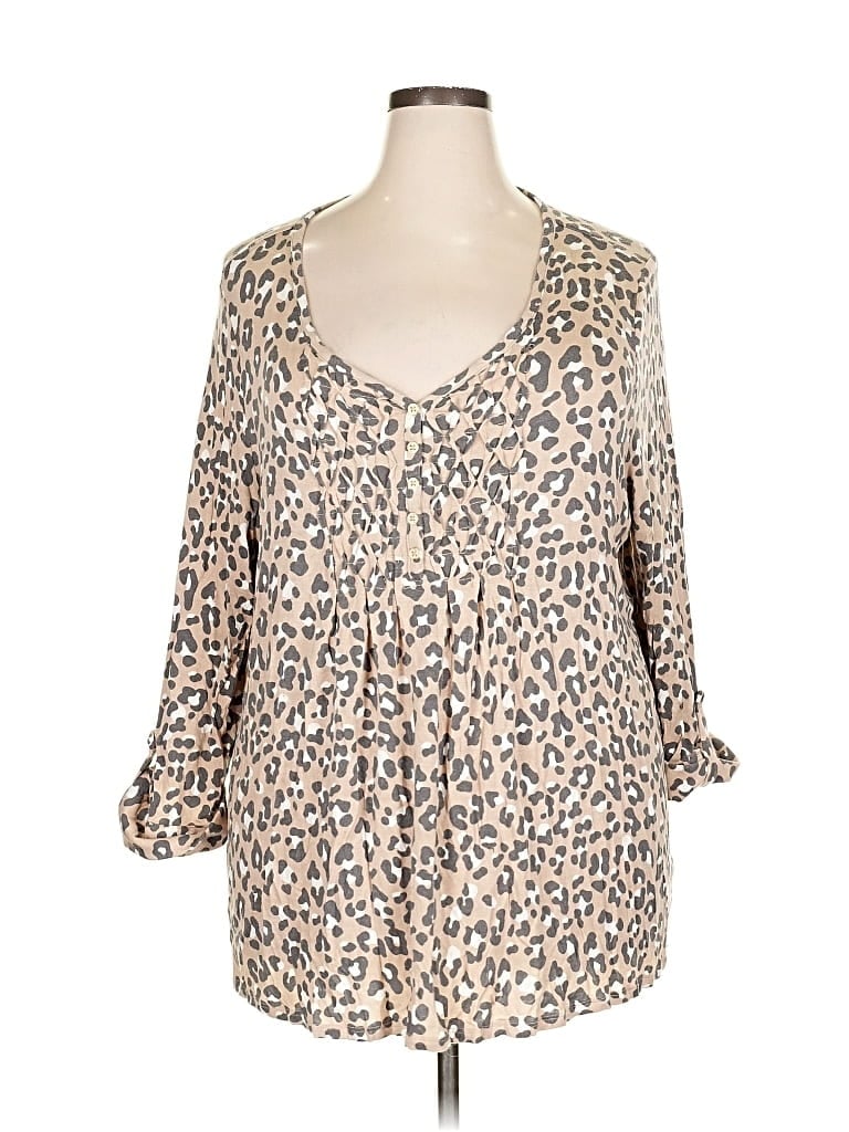 Pre-owned Kim Rogers 3/4 Sleeve T-shirt In Brown