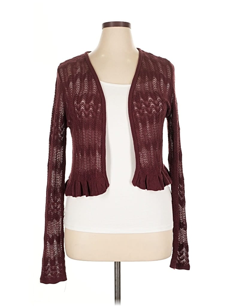 Pre-owned Knox Rose Cardigan Sweater In Burgundy