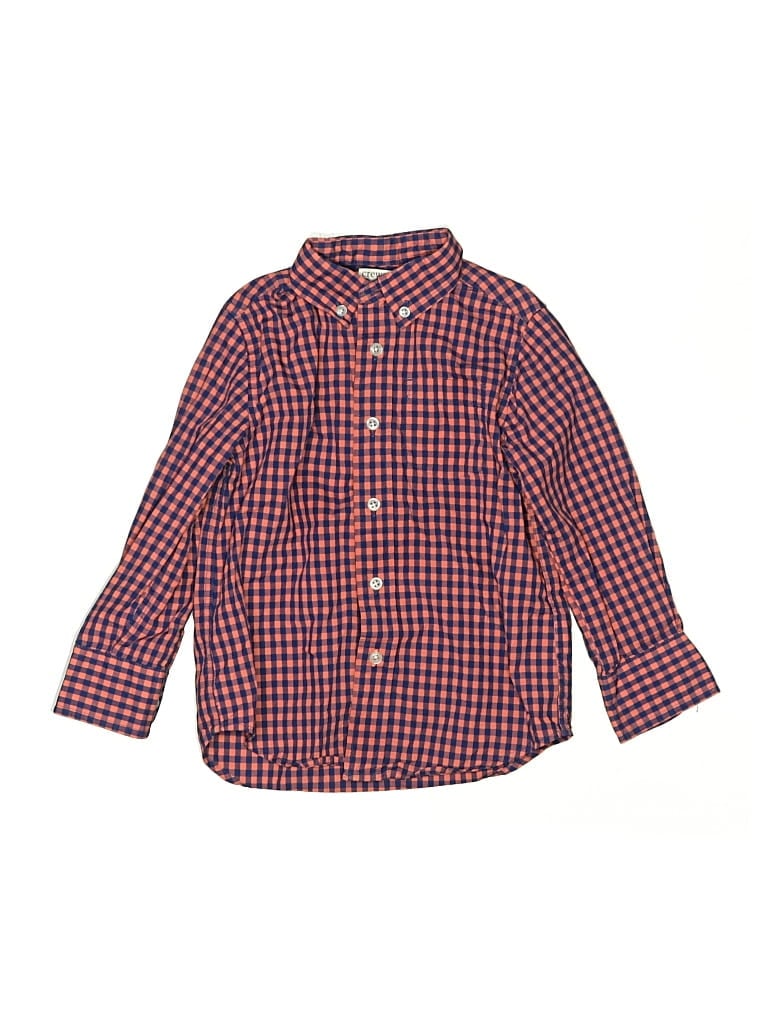 Pre-owned Crewcuts Kids' Long Sleeve Button Down Shirt In Orange