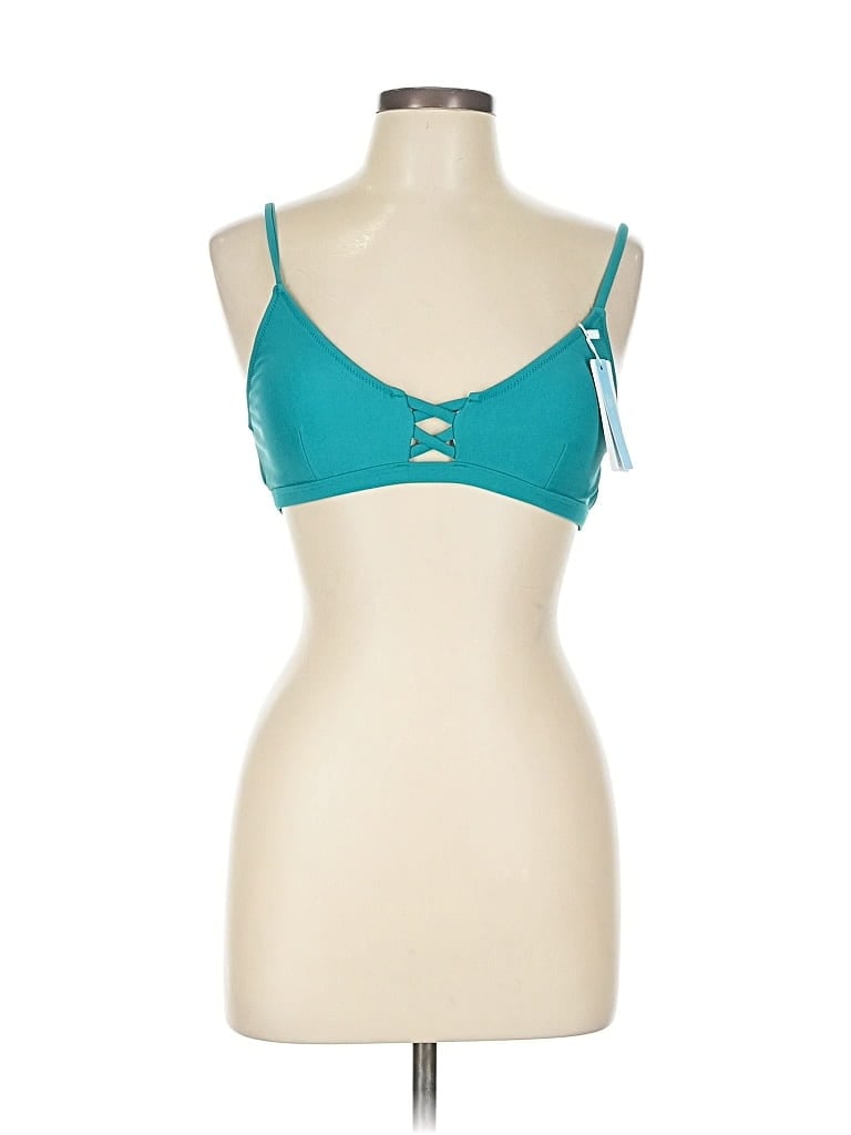 Cupshe Tank Top Teal Strapless Neckline Tops In Blue