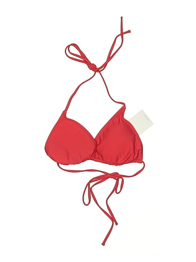 Pre-owned Assorted Brands Swimsuit Top Red Solid Pattern Swimwear