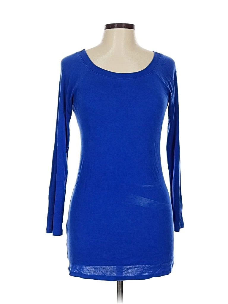 Pre-owned Express 3/4 Sleeve T-shirt In Blue