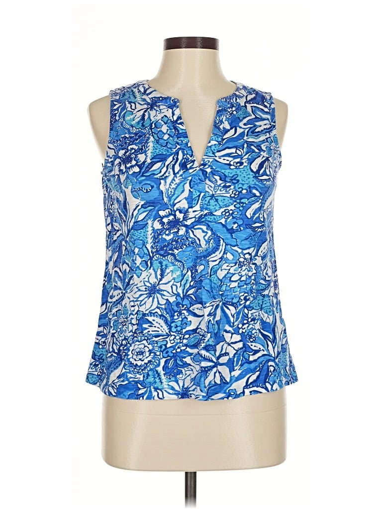 Pre-owned Lilly Pulitzer Sleeveless Blouse In Blue
