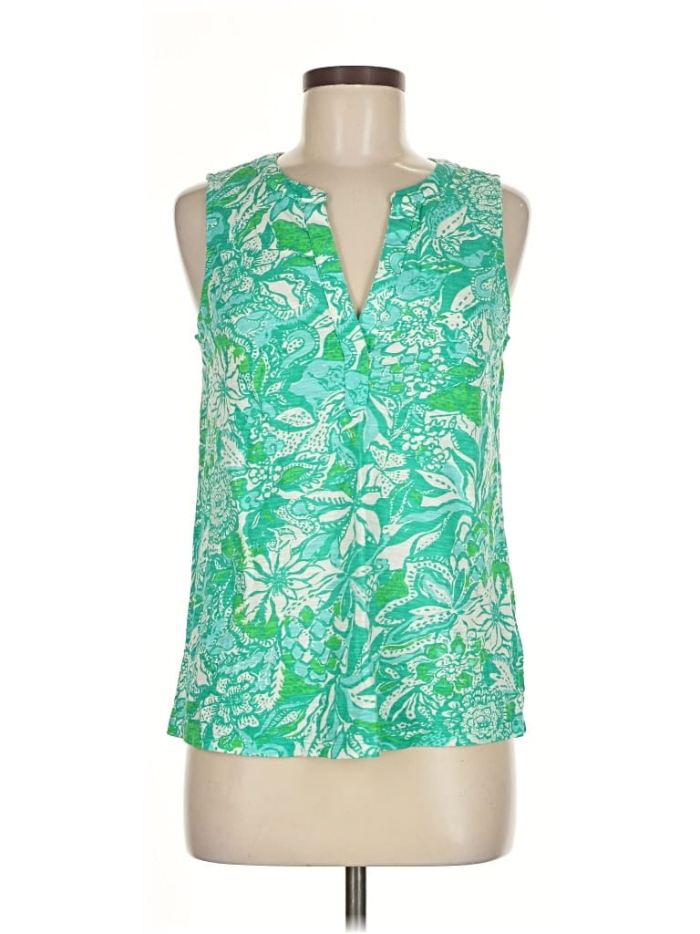Pre-owned Lilly Pulitzer Sleeveless Blouse In Green