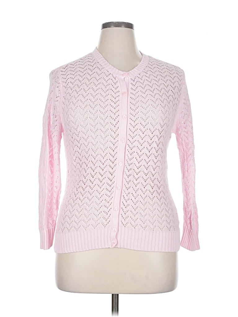 Pre-owned Croft & Barrow Cardigan Sweater In Pink