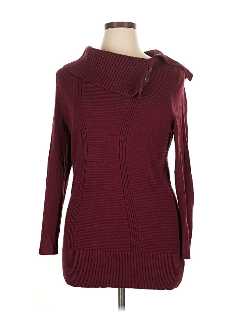 Pre-owned Style & Co Turtleneck Sweater In Burgundy