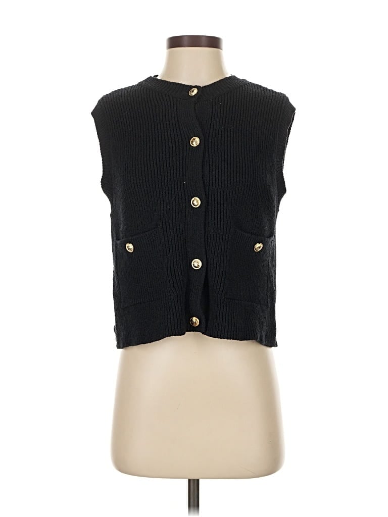 Pre-owned Zara Sweater Vest In Black