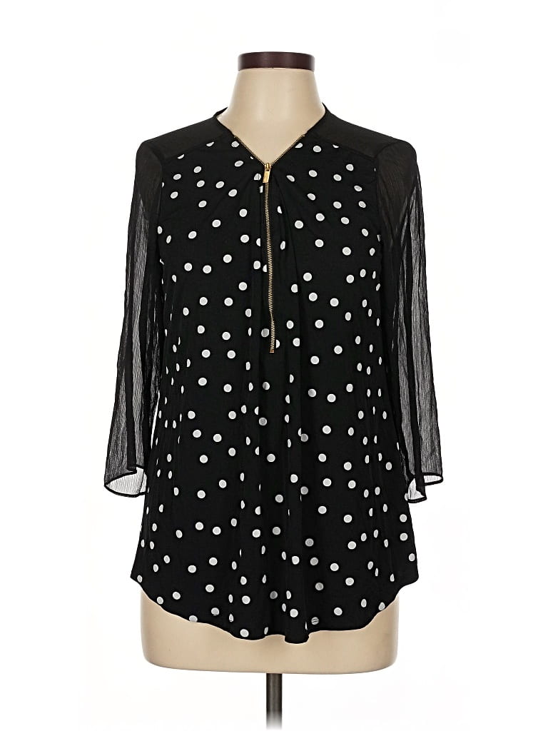Pre-owned Ellen Tracy 3/4 Sleeve Blouse In Black