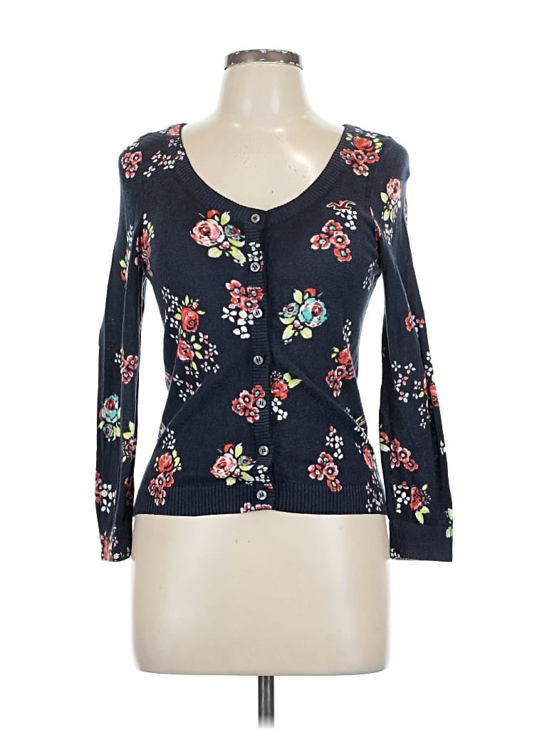 Pre-owned Hollister Cardigan Sweater In Blue