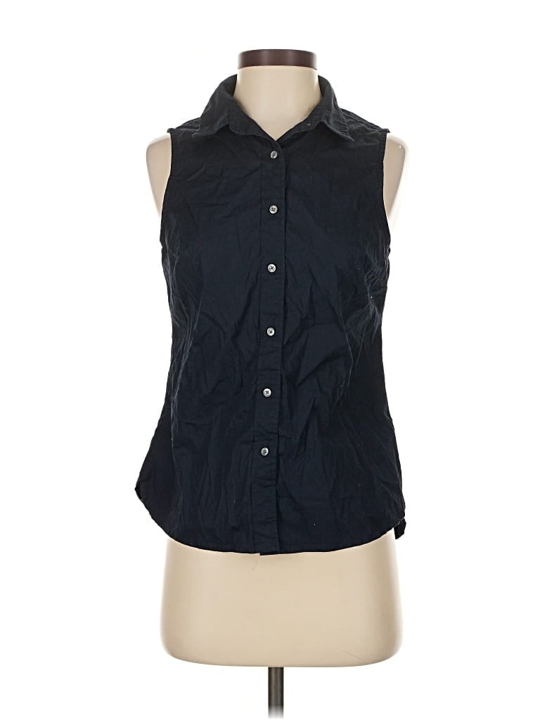 Pre-owned J.crew 365 Sleeveless Button Down Shirt In Black