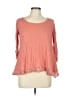 Pink Rose 100% Rayon Pink 3/4 Sleeve Top Size L - photo 1