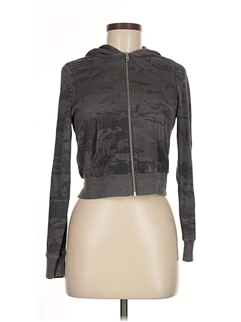 Pre-owned Tna Zip Up Hoodie In Gray