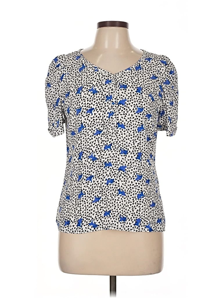 Pre-owned Maje Short Sleeve Blouse In Blue