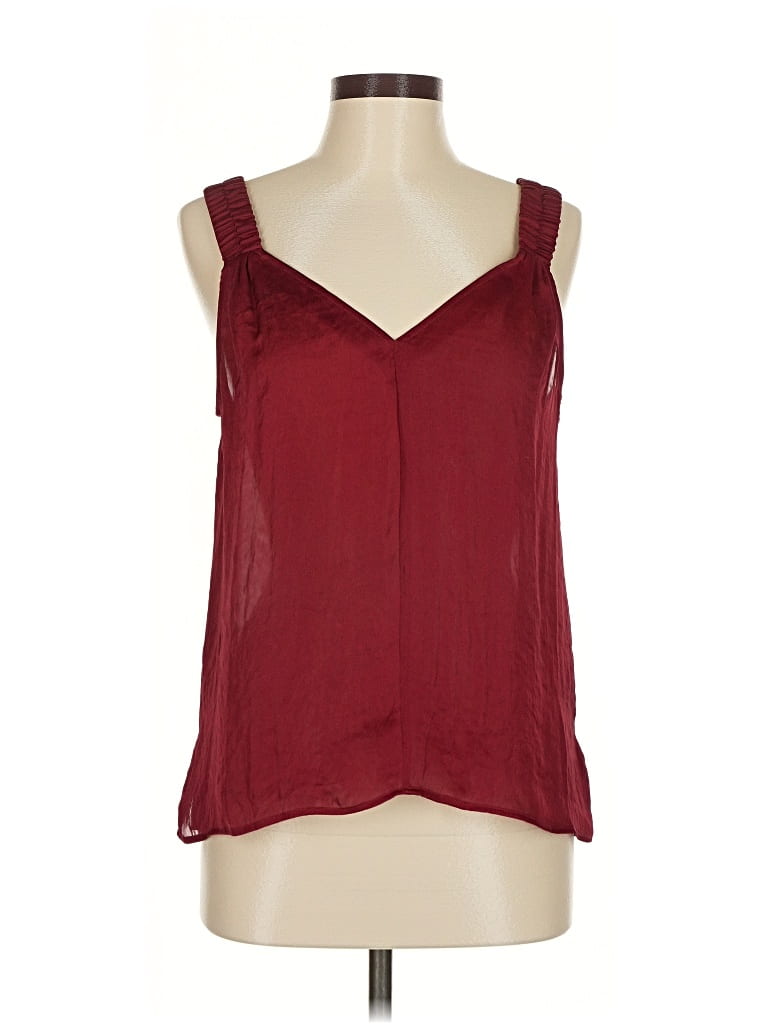 Pre-owned Dkny Sleeveless Blouse In Burgundy