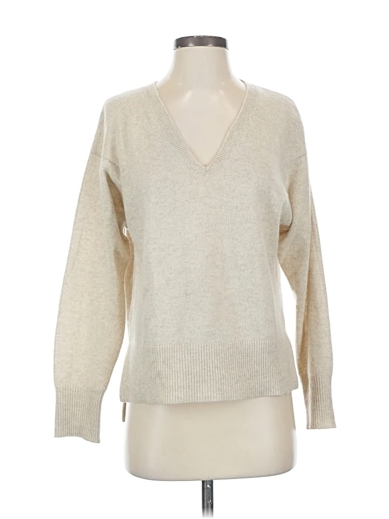 Pre-owned Frame Cashmere Pullover Sweater In White