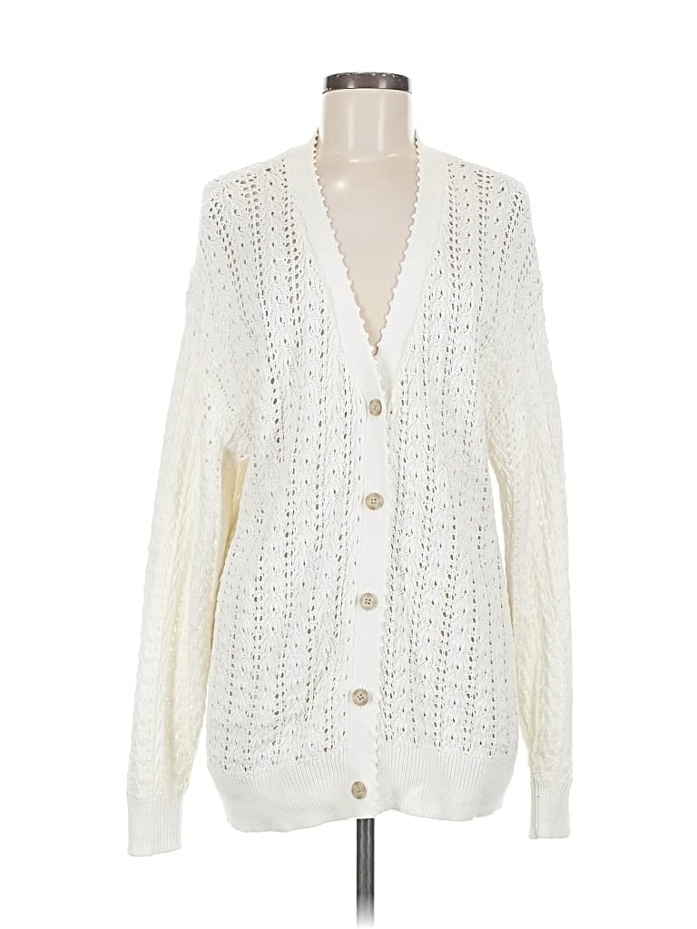 Pre-owned Wilfred Cardigan Sweater In White