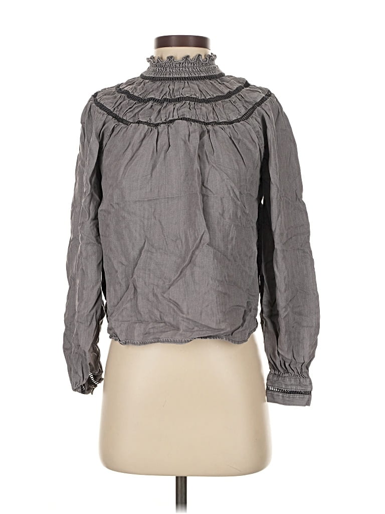Pre-owned Rebecca Minkoff Long Sleeve Blouse In Gray