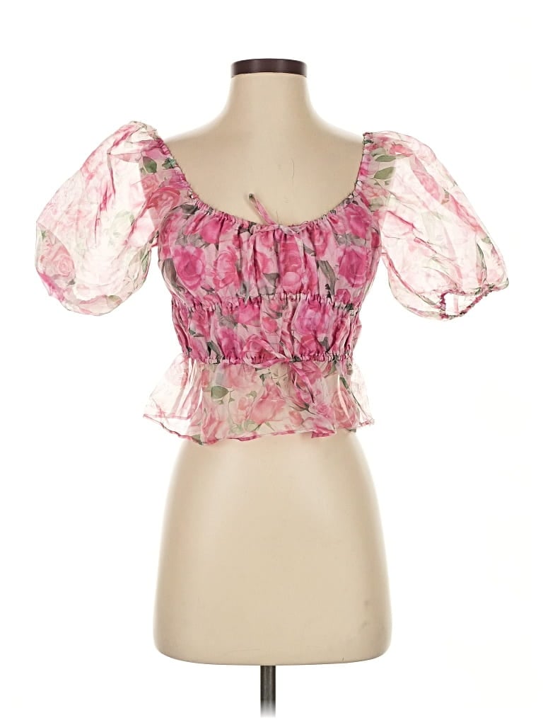 Pre-owned J By Joie Short Sleeve Blouse In Pink
