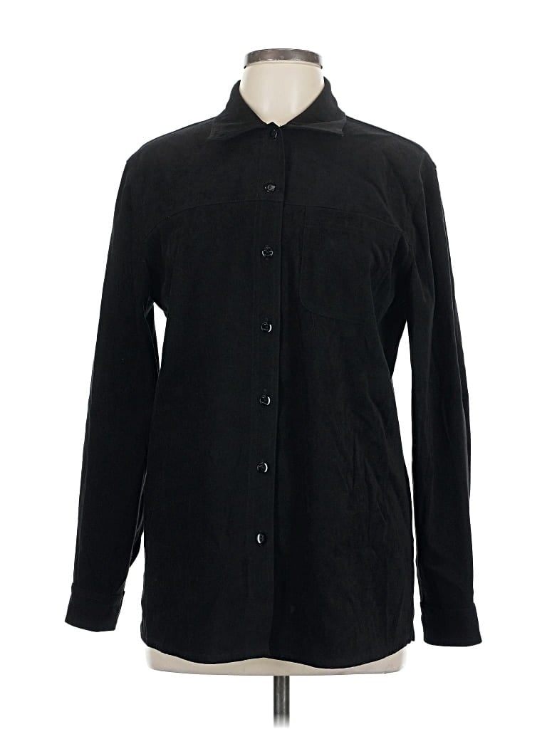 Pre-owned Allison Daley Long Sleeve Blouse In Black