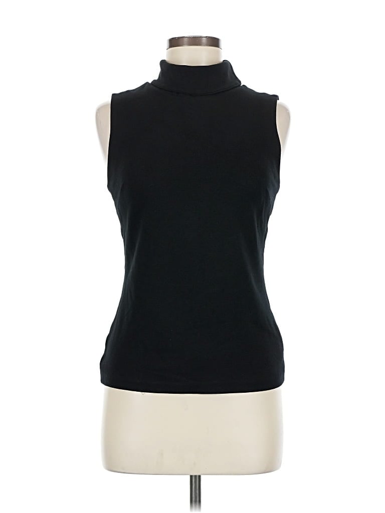 Pre-owned L'agence Sleeveless Top Black Turtleneck Tops