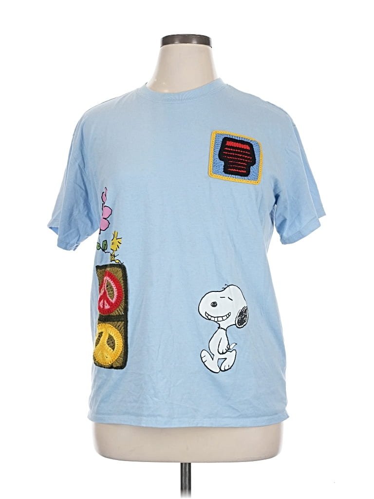 Pre-owned Peanuts Short Sleeve T-shirt In Blue