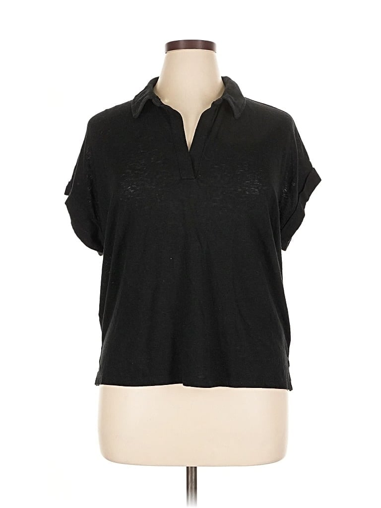 Pre-owned Banana Republic Factory Store Short Sleeve Polo Shirt In Black