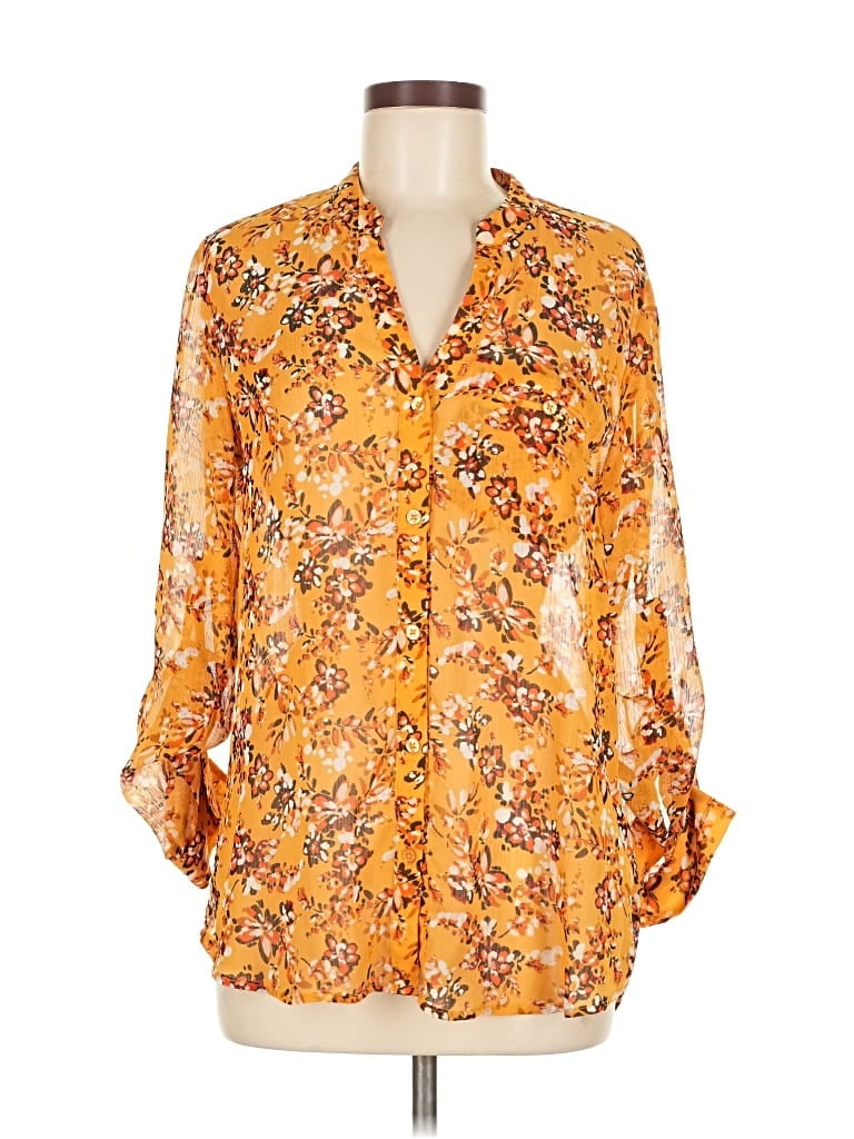 Pre-owned Kut From The Kloth 3/4 Sleeve Blouse In Orange