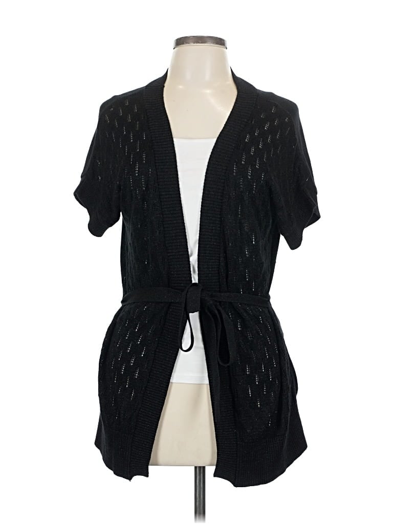 Pre-owned Green Cardigan Sweater In Black