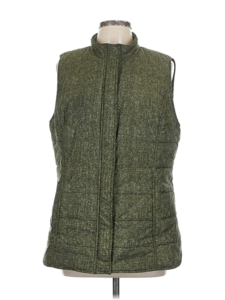 Pre-owned Jjill Vest In Green