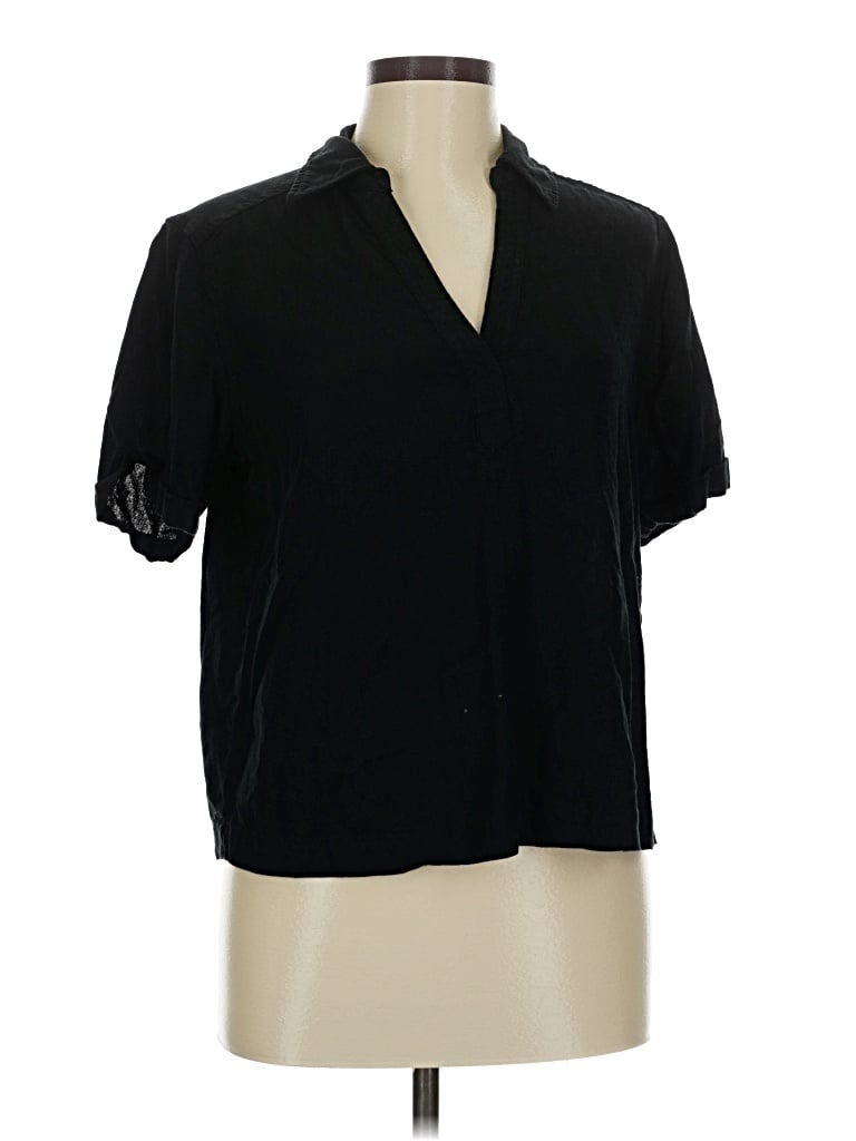 Pre-owned Universal Thread Short Sleeve Blouse In Black