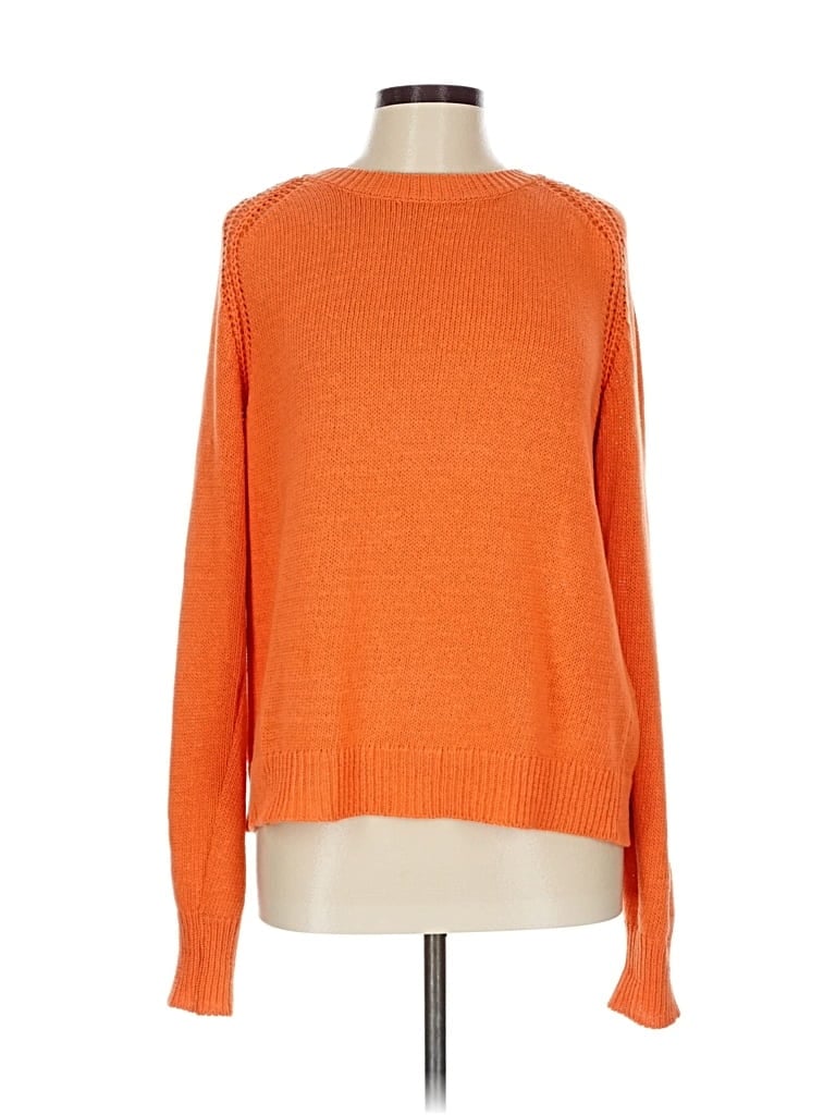 Pre-owned Saks Fifth Avenue Pullover Sweater In Orange