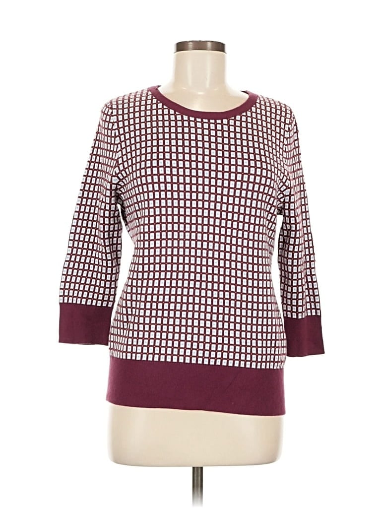 Pre-owned Lands' End Pullover Sweater In Burgundy