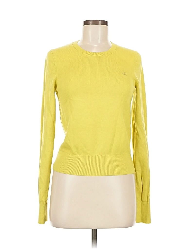 Pre-owned Calvin Klein Pullover Sweater In Yellow