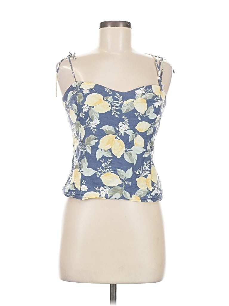 Pre-owned Abercrombie & Fitch Sleeveless Top Blue Sweetheart Neckline Tops