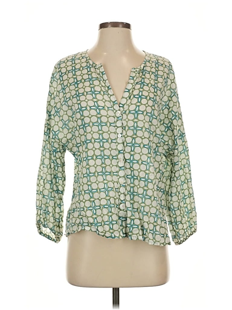 Pre-owned Assorted Brands 3/4 Sleeve Blouse In Green