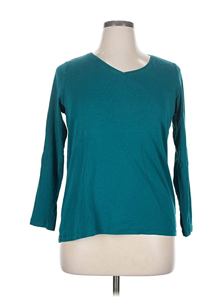 Pre-owned Talbots 3/4 Sleeve T-shirt In Blue