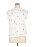 Ann Taylor White Sleeveless Button-Down Shirt Size L - photo 1