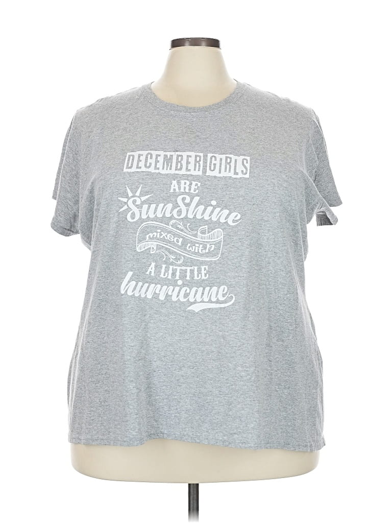 Pre-owned Port & Company Short Sleeve T-shirt In Gray