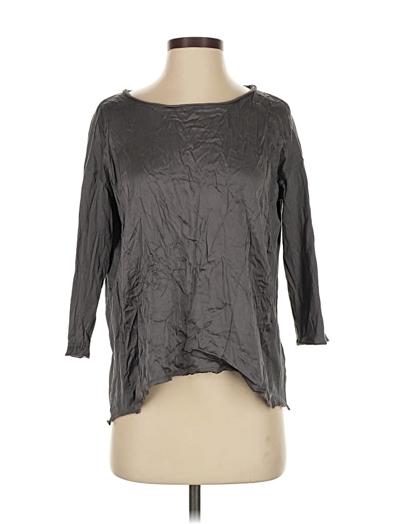 Pre-owned Go By Go Silk 3/4 Sleeve T-shirt In Gray