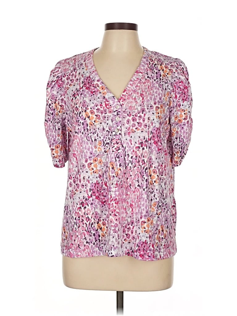 Pre-owned Chico's 3/4 Sleeve T-shirt In Pink