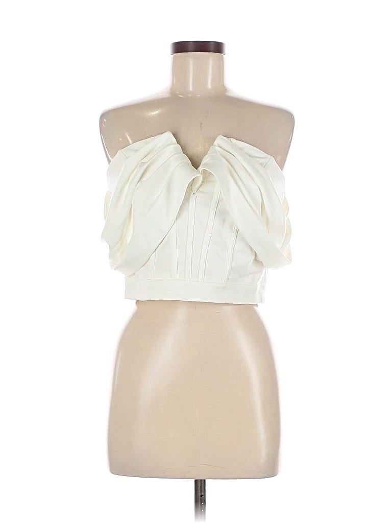 Sugarlips Sleeveless Top Ivory Strapless Neckline Tops In Brown