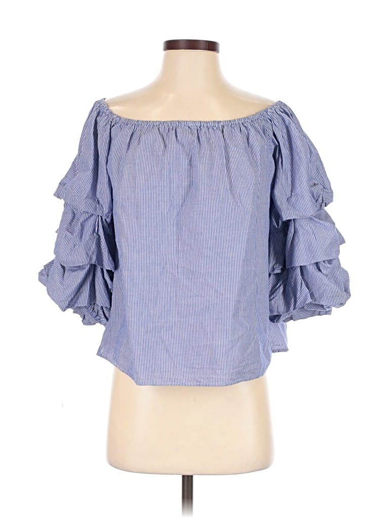 Pre-owned Renee C 3/4 Sleeve Blouse In Blue